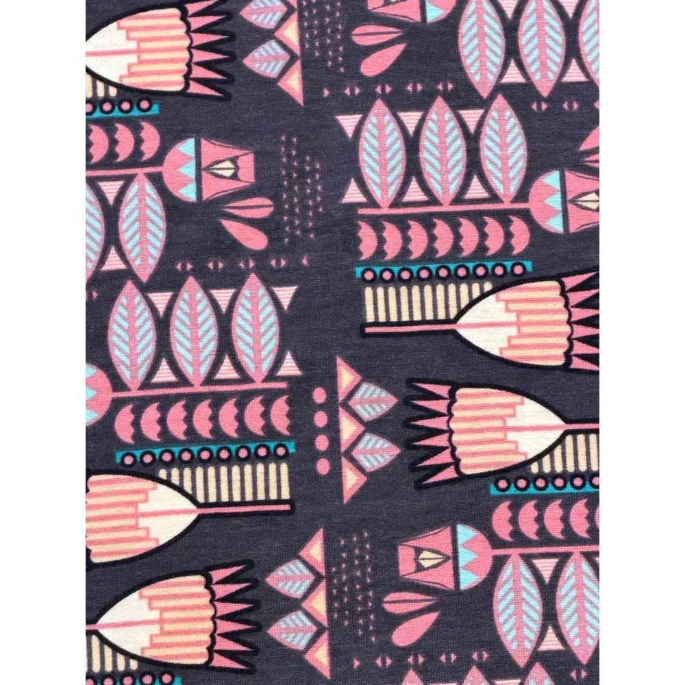 LuLaRoe Adeline Girls Dress Size 8 NWT Pink‎ Blue Geometric Floral A-Line Swing